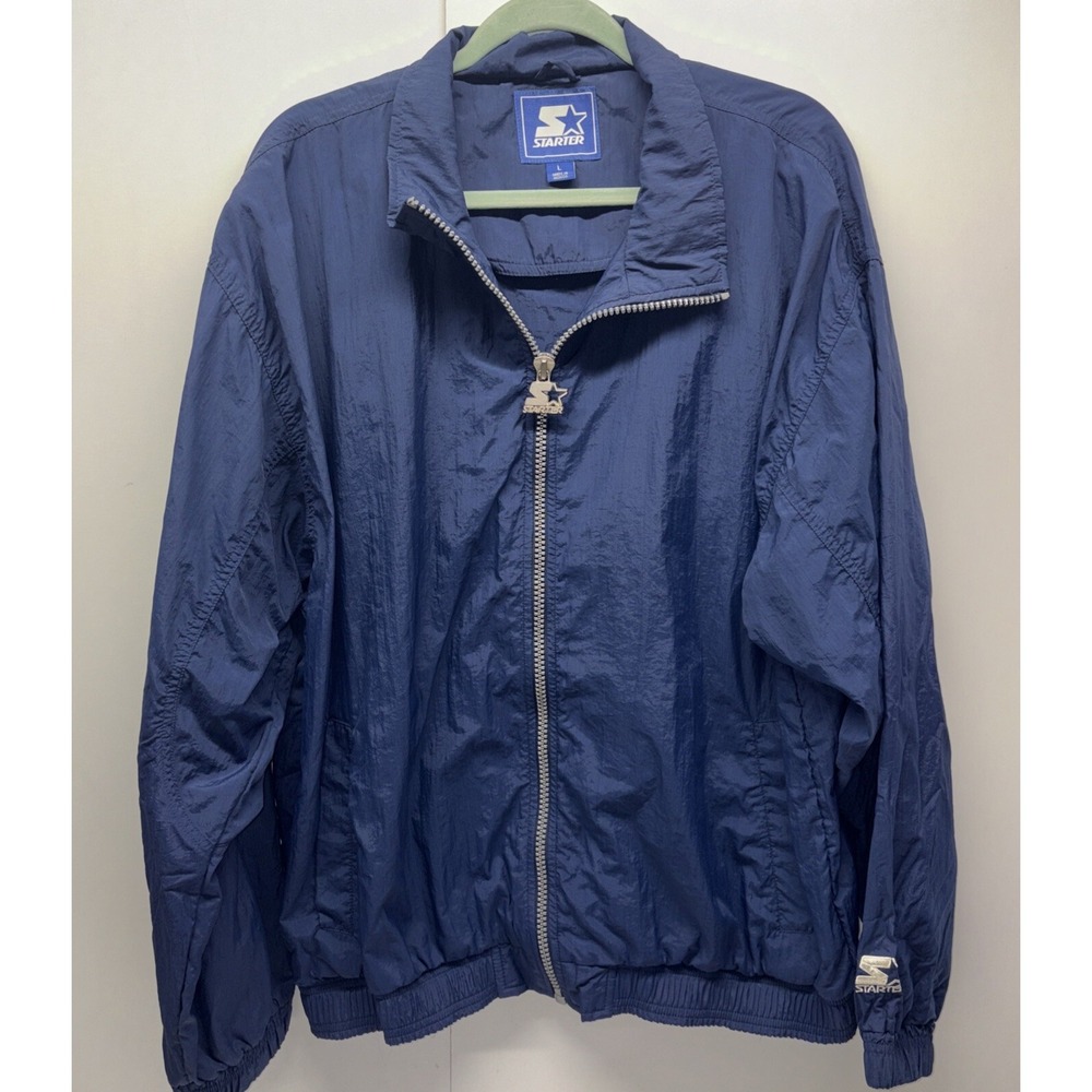 Vintage 90s Starter Jacket L,‎ Y2K, Streetwear, Hip Hop, Windbreaker, Navy Blue
